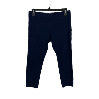 Tonic Blue Textured High Rise Cropped Leggings Medium Yoga Activewea