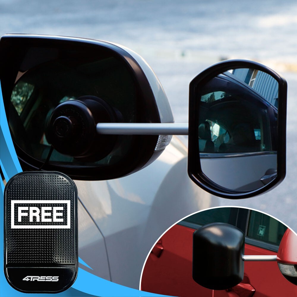 Car 4x4 Caravan FLAT Glass Suck See Suction Cup Extension Towing Mirror CC35+M