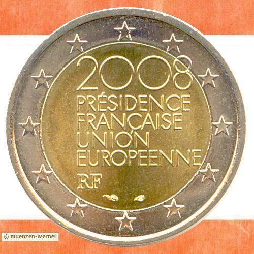 Sondermünzen Frankreich: 2 Euro Münze 2008 EU-Ratspräsidentschaft Sondermünze RF - Bild 1 von 1