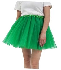 Adult Teens 5 Layered Tutu Skirt, Women Girls Ballet Dance Tulle Large A-green