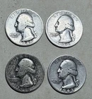 Lot of (4) Washington Quarters-90% Silver - FREE INSURED SHIPPING!