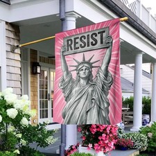 Statue of Liberty holding Resist Garden Flag, Anti Racism Double-sided Flag