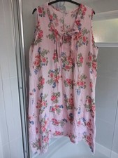 Dress linen pale pink floral sleeveless size 20 floaty boho excel con worn once