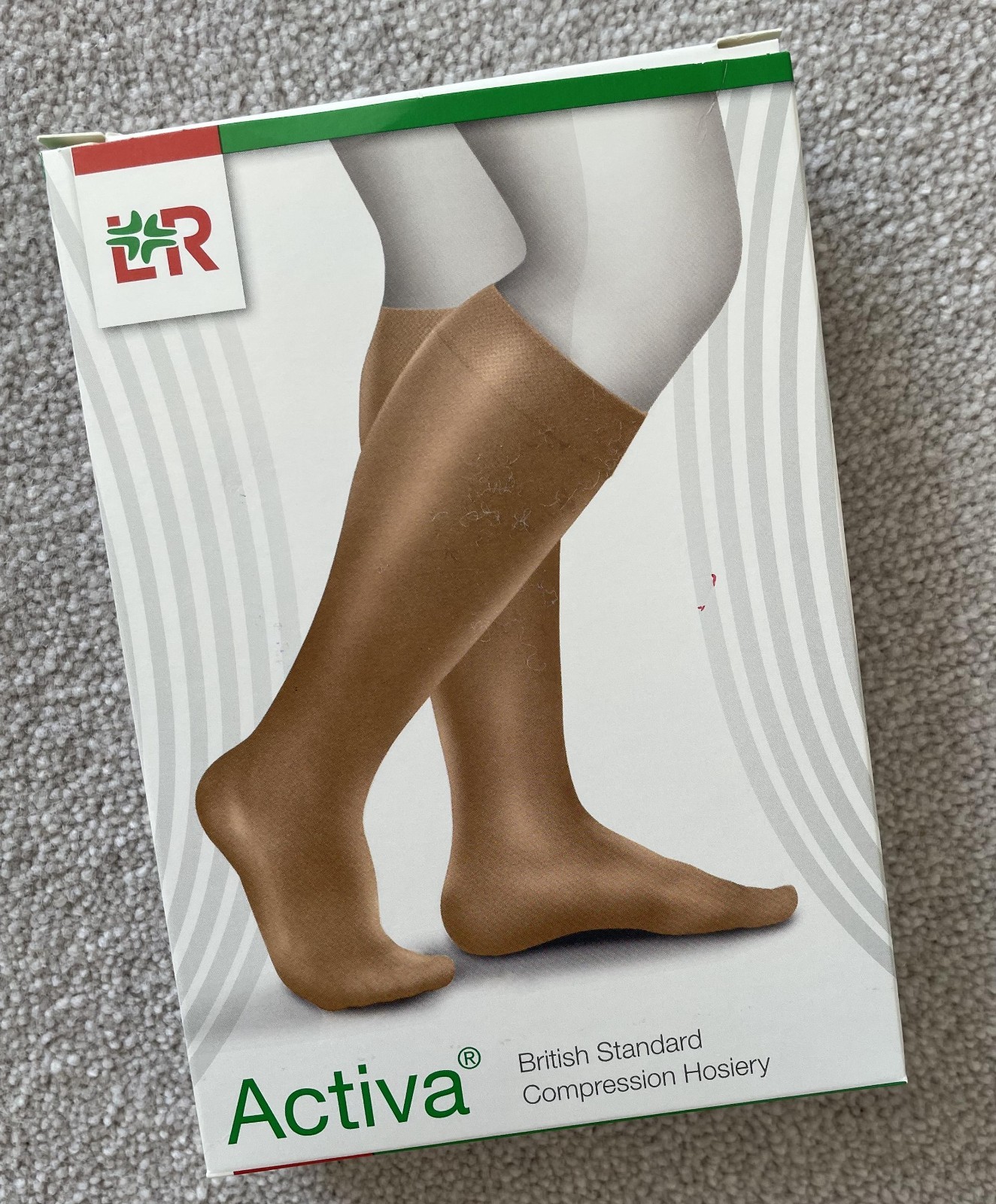 1 Pair Activa SAND Medium M Below Knee Closed Toe Compression Socks - Class 2
