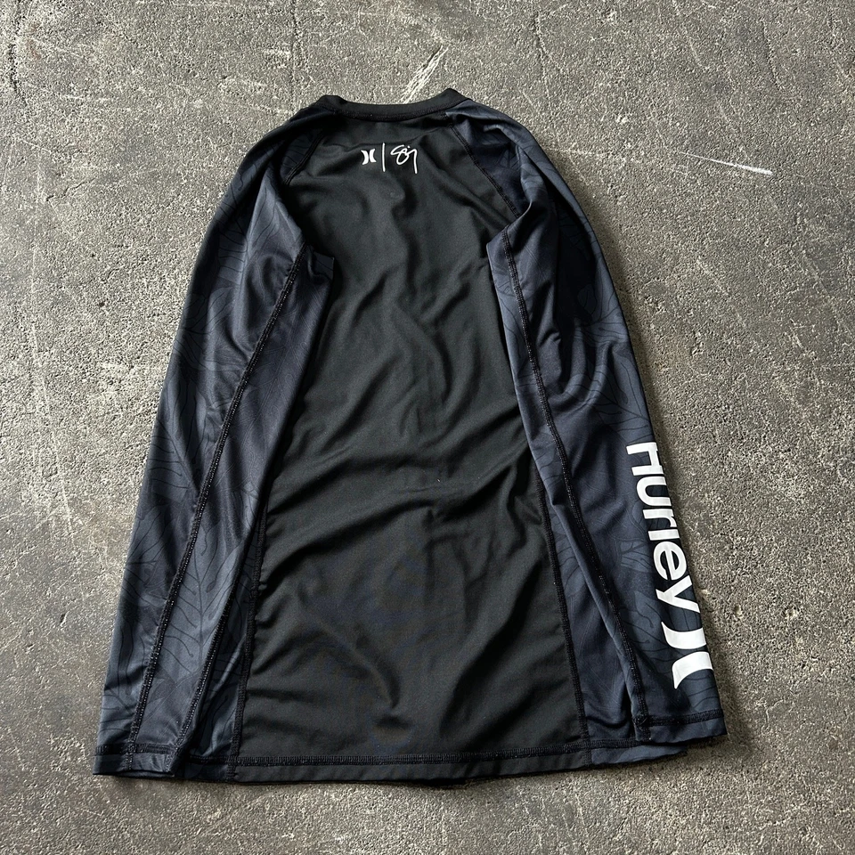 Купальный костюм Hurley Rash Guard размер XS черный с цветочным рисунком на молнии пляж океан лето - Изображение 4 из 4