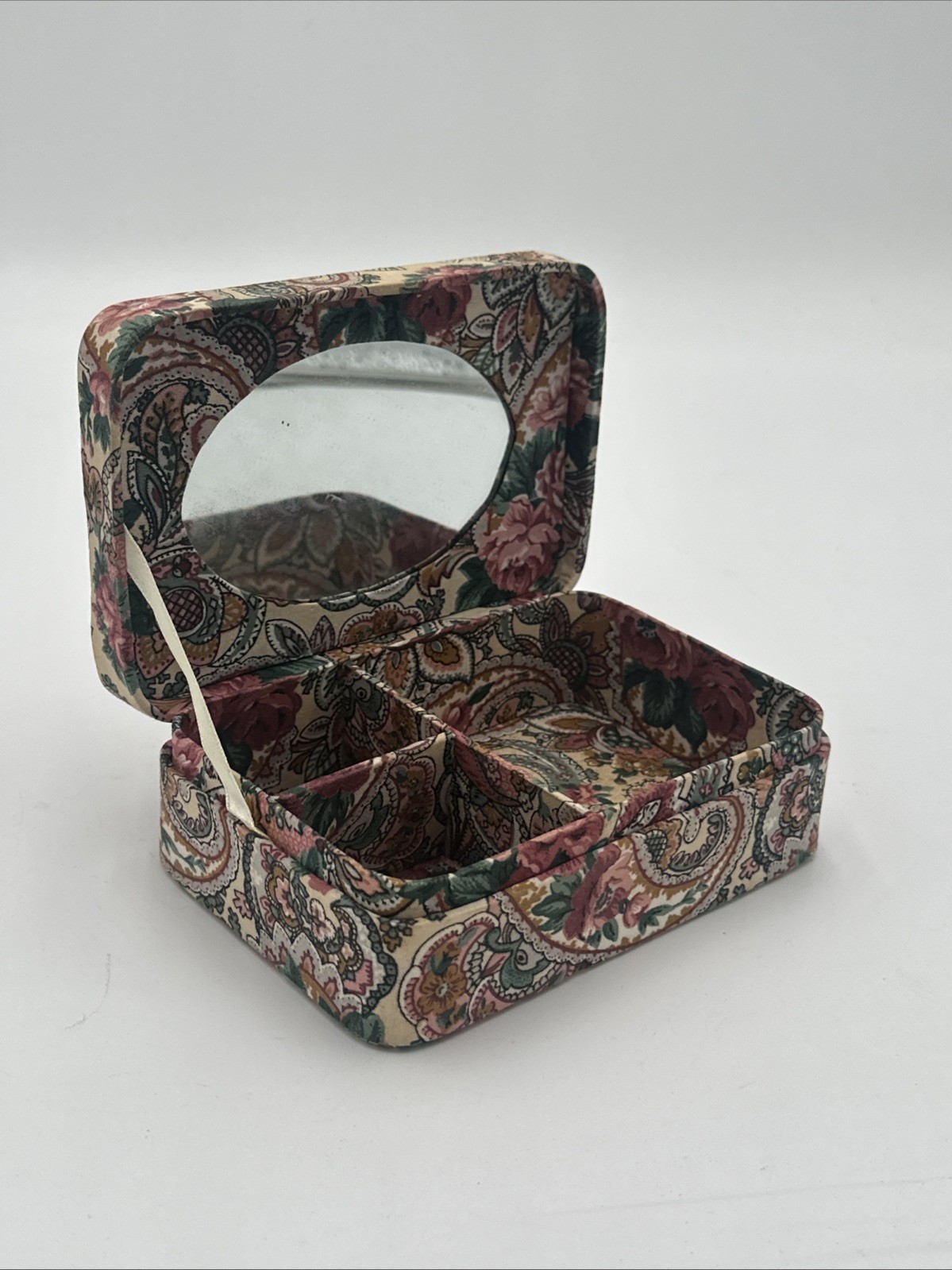 Fabric Jewelry Box Floral Design Small