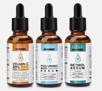 Gesichtsserum Set mit Vitamin C Hyaluron Retinol Serum Anti-Falten Anti-Aging - Bild 1 von 4