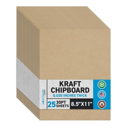 MagicWater Chipboard for DIY Projects - 8.5x11 Inch - 25 Pack - 30 pt - Heavy...