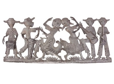 Haitian Metal Rah Rah Band Wall Art 3D Recycled Steel,  Handmade