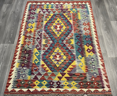 Vintage Kelim traditionell handgefertigt orientalisch Wolle Kelim 5 Fuß 10 Zoll x 3 Fuß 199 cm x 128 cm