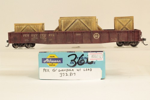 Góndola detallada Athearn escala HO Pennsylvania PRR #372817 50' con carga | Condition: Used