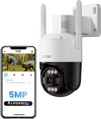 ZOSI 3K WiFi-6 Überwachungskamera Außen PTZ Kamera Schwenkbar Farbnachtsicht Ton