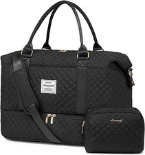 Travel Duffle Bag,Weekender Bags for Women with Shoe Compartment  Carry on Overni
