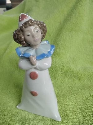 Lladro NAO Daisa 1987 Pierrot Clown Girl Figure 6  Spain White Outfit Porcelain