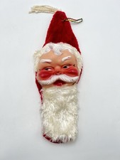 Vintage Christmas Plush Santa With Rubber Face Zippered Bag 16  Columbia Toy