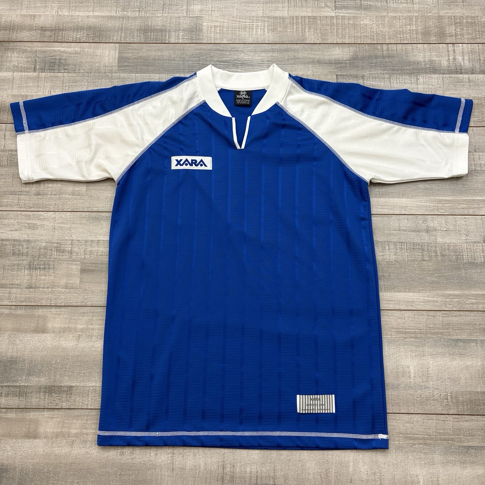 Vintage Xara Soccer Futbol Jersey 90s Y2K Polyester Blue-White Mens Size Medium