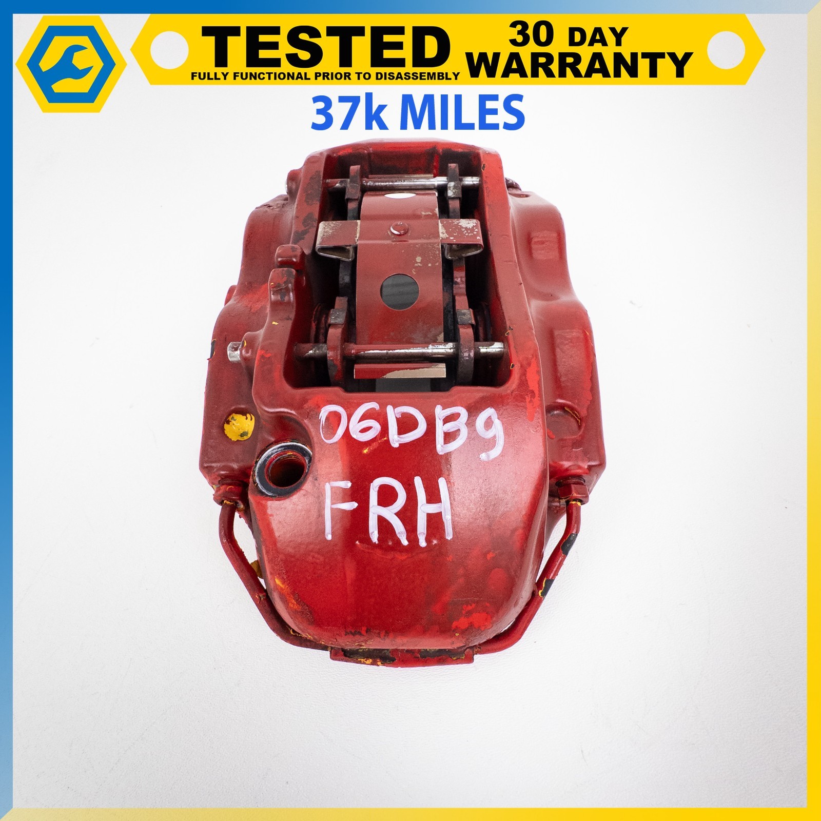 05-16 ASTON MARTIN DB9 VANTAGE FRONT LEFT RIGHT PARKING BRAKE CALIPER RED SET OE