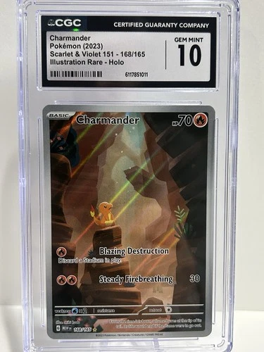 Pokemon Charmander 168/165 Holo ENGLISH Scarlet Violet 151 - CGC 10