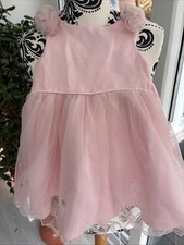Btween Pink Flower Girl Bridesmaid Party Pearl Glitter Ribbon Dress Age 24M
