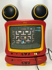 Disney Mickey Mouse 13" Color CRT TV + DVD Player RARE Vintage Everything works