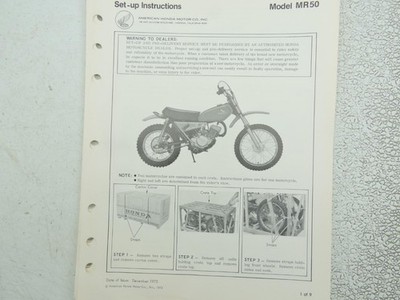 Original 1974 Honda MR50 Elsinore Motorcycle Dealer Set up