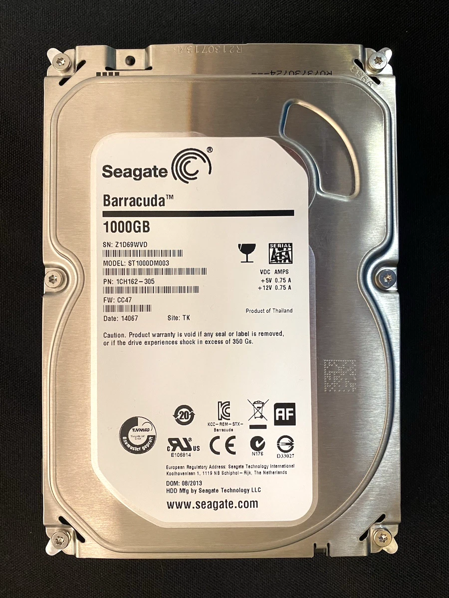 Seagate 1To 7200tr SATA III 64Mo Barracuda ST1000DM003-Seconde Vie-Parfait Etat - Disque dur 3.5 interne