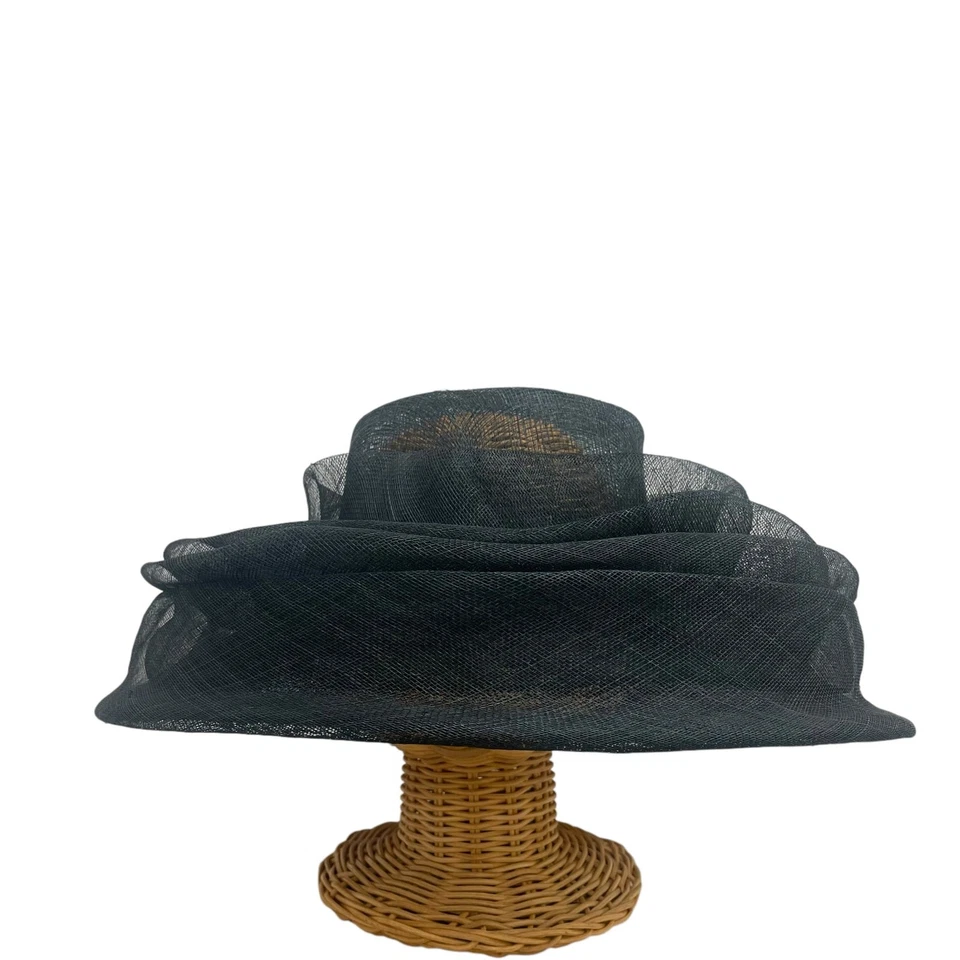 Sombrero de iglesia/pascua/derby de malla negra con cuentas y perlas sin marca Foto 4 de 4