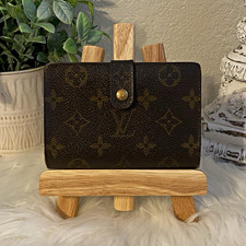 Louis Vuitton Brown Monogram Viennois Bifold Kiss Lock Wallet Vintage