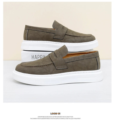 Mocassini slip-on uomo sneakers casual antiscivolo outdoor passeggio scarpe tavola guida - Foto 22 di 26