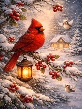 Christmas Cardinal Diamond Art Kit 12 x 16 Inch