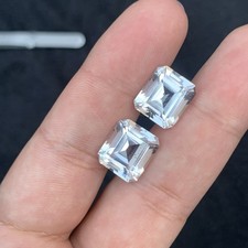 17.15 Carats Gorgeous Natural Emerald Cut Quartz Pair From Afghanistan Loose Gem