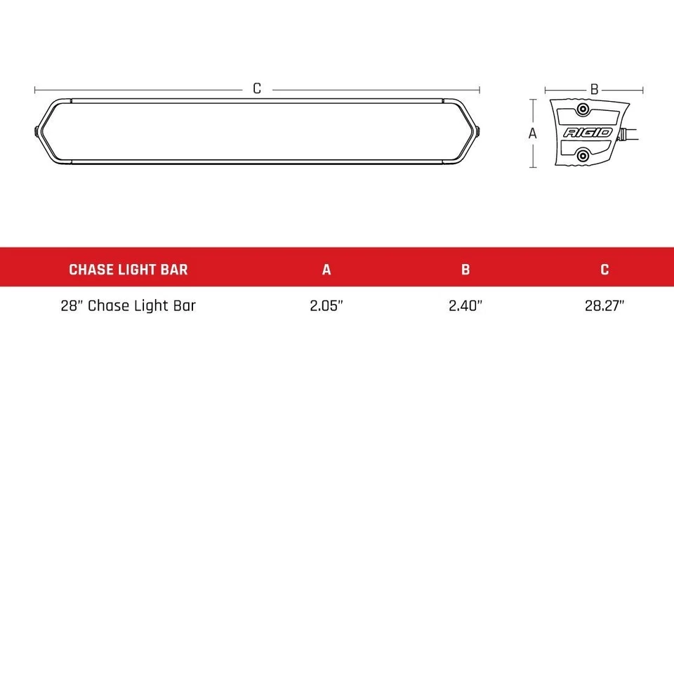 Rigid 27 Modes 5 Colors Rear Facing 28" Chase Light Bar w/ Tube Mounts Universal - Image 2 of 4
