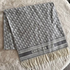 Gray Dior wool scarf signature luxury scarf