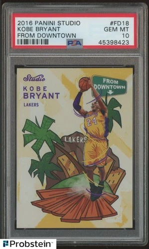 2016-17 Panini Studio From Downtown #FD18 Kobe Bryant HOF SSP PSA 10 GEM MINT