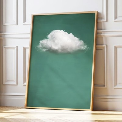 Smaragdgrüne Wolke Wandbild · Minimalistisches Wandbild · Abstrakter Himmel Poster Druck