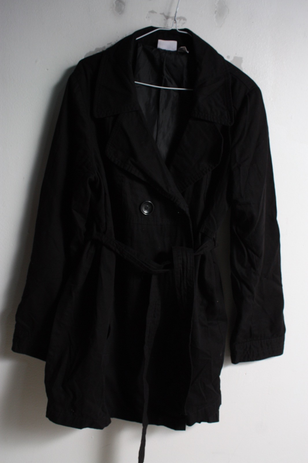 Bon Prix Collection Mama Maternity Trench Coat Jacket Black - Size 18 (F49)