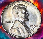 1958-D Lincoln Wheat Cent OBW  Golden Toned GEM BU Uncirculated Toner 1c