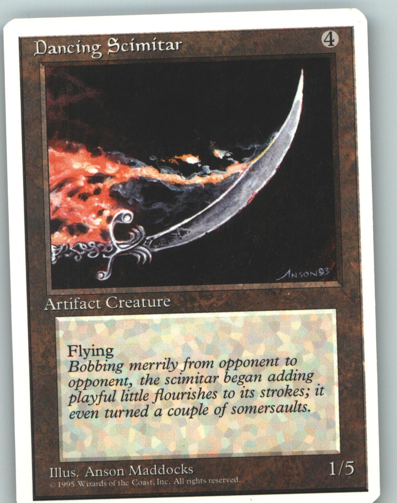 Dancing Scimitar Rare Fourth Edition Magic: The Gathering Near Mint