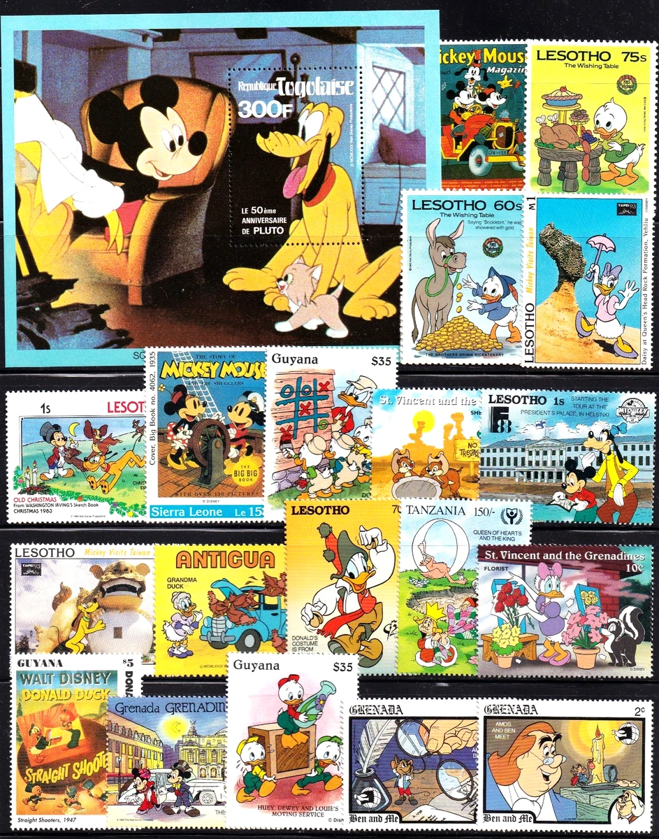 Disney Animation & Cartoon Postal 1981-1990 Year of Issue Stamps
