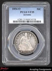 1854-O USA 50C Arrows Liberty Seated Half Dollar Coin 50¢ PCGS VF35