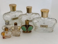 8 VINTAGE PRINCE MATCHABELLI glass perfume bottles large & minis