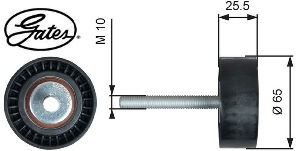 Gates T36772 Umlenk-/FüHrungsrolle FüR Keilrippenriemen Umlenkrolle-image