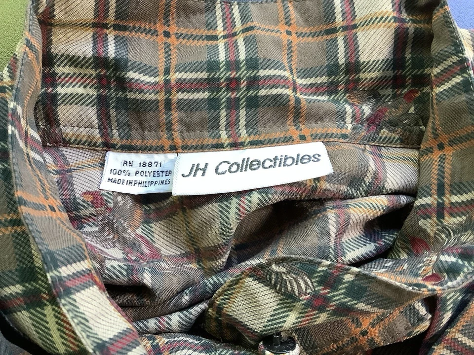JH Collectibles女式格子上衣带野鸡围巾覆盖纽扣 — 第 3/4 张图片