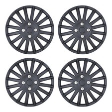 4pcs 16 Universal Wheel Rims Cover Hubcaps Snap On Car Truck Suv Matte Black