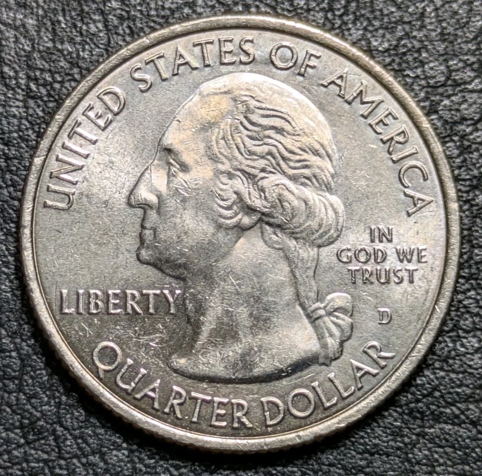 2013-D 25c Atb White Mountain Quarter Heavily Struck Through Grease Filled Error - Image 3 of 4