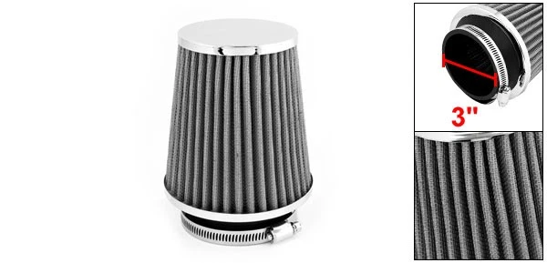 Silver Tone 3" Dia Adjustable Hose Clamp Conical Mesh Car Truck Air Filter Foto 2 de 2