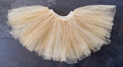 Tutu Rock Mädchen Gold Sterne Pailletten, Kinder Sternenkostüm, Mädchen Goldrock