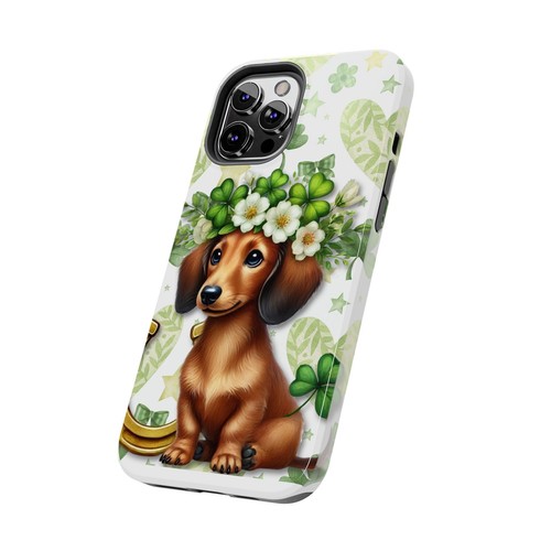 St Patricks Cute Dachshund Phone Case Dog Lover Gift Tough Phone Cover Patty  - Picture 69 of 109