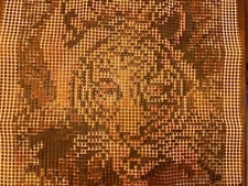 Tiger Vintage Latch Hook Kit SHillcraft Wool Hook 18x17 Unworked