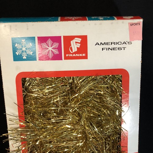 Vintage Christmas Tinsel Garland Franke 50 feet long 3"wide Gold @6 - Picture 2 of 8